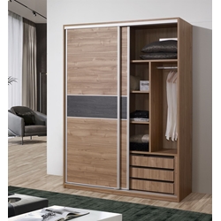 Armario puertas correderas con cajonera y división - Imagen 1